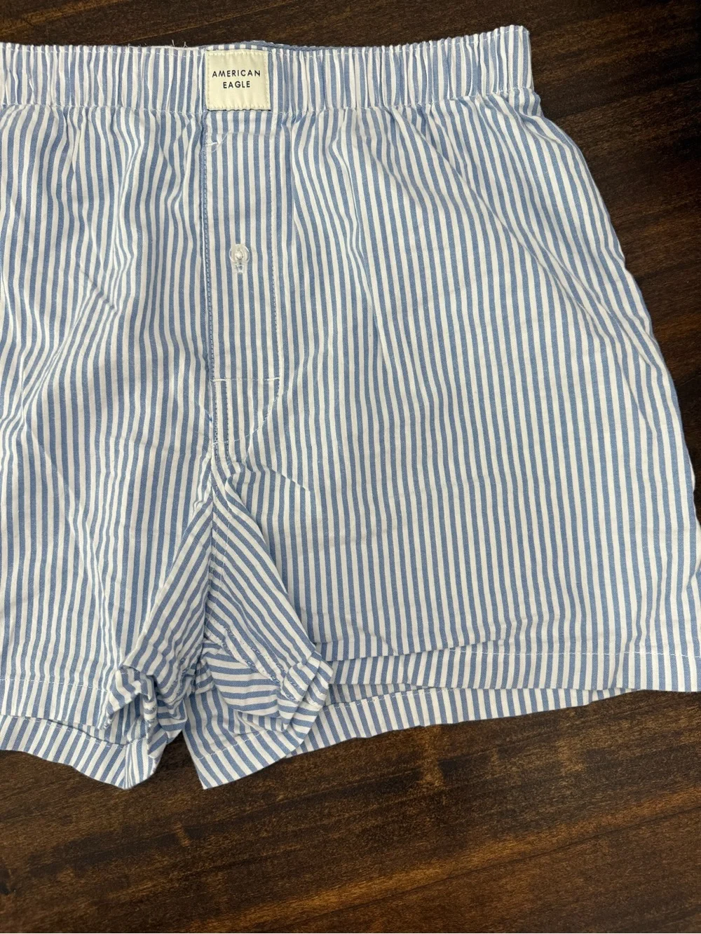 American Eagle Outfitters Light Blue & White Striped Men’s Boxers